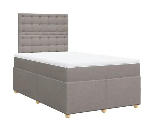 Lova Su Spyruoklėmis Ir Čiužiniu, Taupe, 120X200 cm Audinys Lova Su Spyruoklėmis Ir Čiužiniu, Taupe, 120X200 cm Audinys