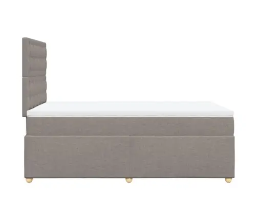 Lova Su Spyruoklėmis Ir Čiužiniu, Taupe, 120X200 cm Audinys Lova Su Spyruoklėmis Ir Čiužiniu, Taupe, 120X200 cm Audinys