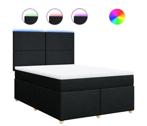 Kontinentaalvoodi Madratsiga,Must, 140X190 cm Kangas