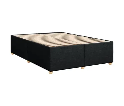 Atsperu Gulta Ar Matraci, Melna Audums, 140X190 Cm Vidaxl Atsperu Gulta Ar Matraci, Melna Audums, 140X190 Cm Vidaxl