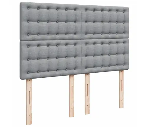 Lova Su Spyruoklėmis Ir Čiužiniu, Pilkas, 140X190cm Audinys