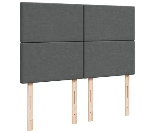 Atsperu Gulta Ar Matraci, Tumši Pelēka, 140X200 Cm, Audums Vidaxl