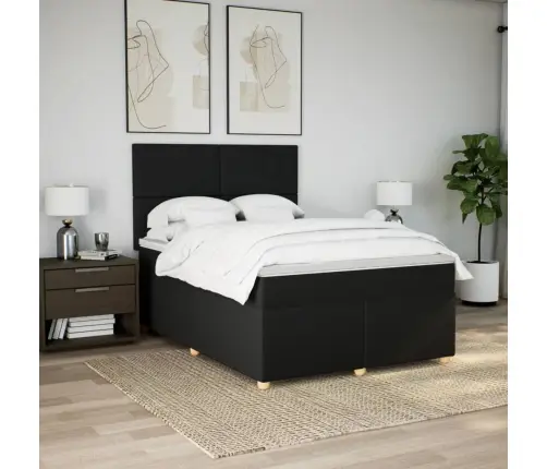 Kontinentaalvoodi Madratsiga, Must, 140X200 cm Kangas