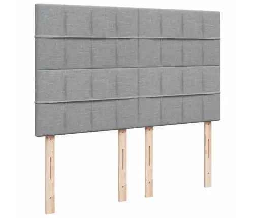 Atsperu Gultas Rāmis Ar Matraci, Gaiši Pelēka Audums, 140X200Cm Vidaxl