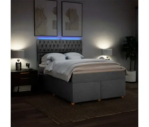 Kontinentaalvoodi Madratsiga, Helehall, 140X200 cm Kangas