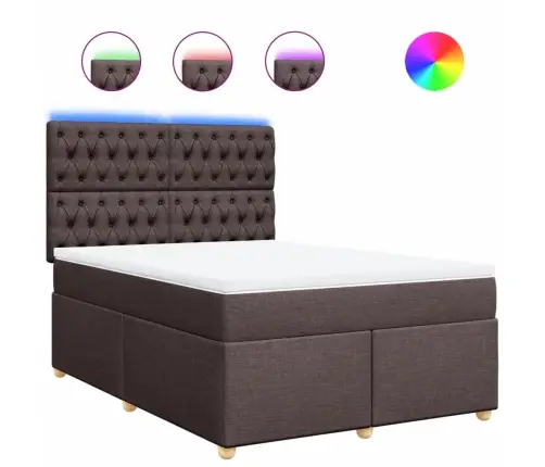 Kontinentaalvoodi Madratsiga, Tumepruun, 140X200 cm Kangas