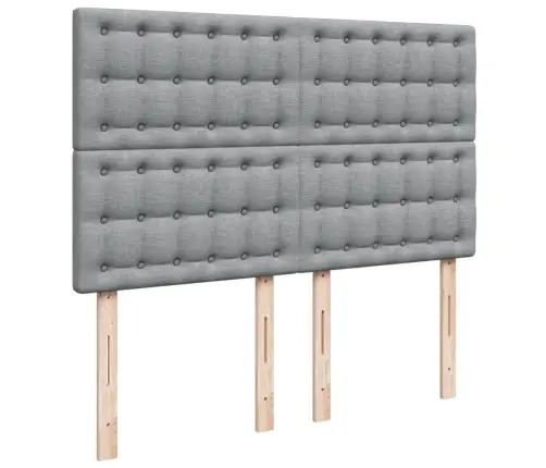 Atsperu Gultas Rāmis Ar Matraci, Gaiši Pelēka Audums, 140X200Cm Vidaxl