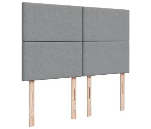 Atsperu Gulta Ar Matraci, Gaiši Pelēka Audums, 160X200 Cm Vidaxl