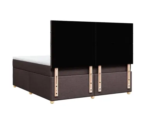 Atsperu Gulta Ar Matraci, Tumši Brūns, 180X200 Cm, Audums Vidaxl