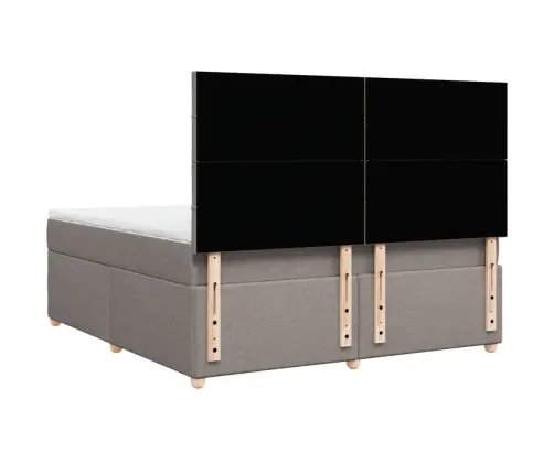 Atsperu Gulta Ar Matraci, Pelēkbrūns, 180X200 Cm, Audums Vidaxl