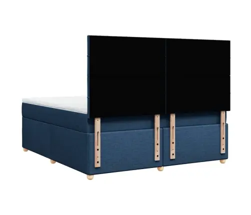 Lova Su Spyruoklėmis Ir Čiužiniu, Mėlyna, 180X200 cm Audinys