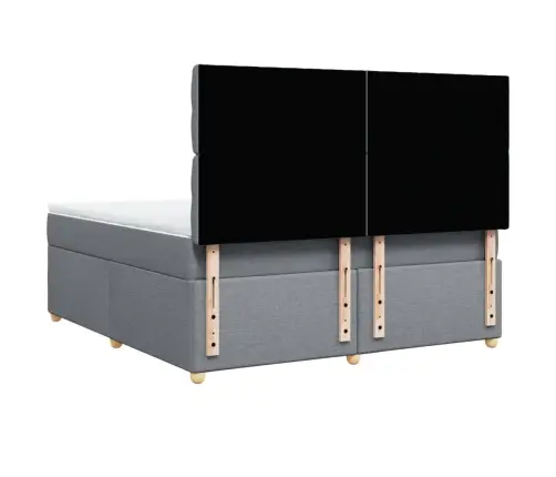 Atsperu Gulta Ar Matraci, Gaiši Pelēka Audums, 180X200 Cm Vidaxl