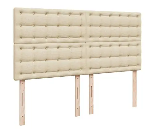 Atsperu Gulta Ar Matraci, Krēmkrāsas, 180X200 Cm, Audums Vidaxl