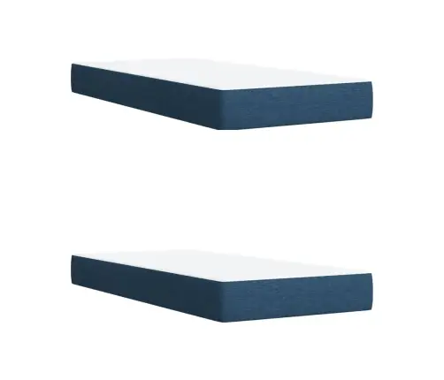 Atsperu Gultas Rāmis Ar Matraci, Zils Audums, 200X200 Cm Vidaxl