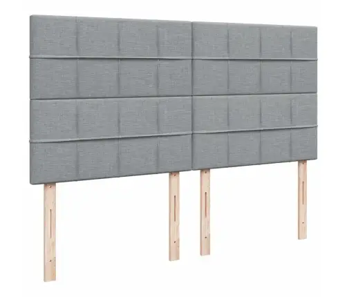 Atsperu Gulta Ar Matraci, Gaiši Pelēka Audums, 200X200Cm Vidaxl