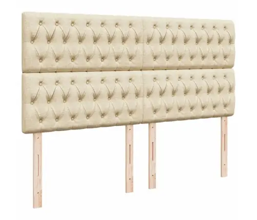 Atsperu Gultas Rāmis Ar Matraci, Krēmkrāsas Audums, 200X200 Cm Vidaxl