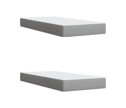 Atsperu Gulta Ar Matraci, Gaiši Pelēka Audums, 200X200Cm Vidaxl