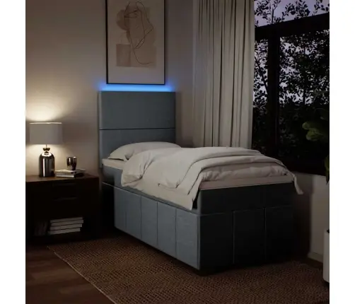 Kontinentaalvoodi Madratsiga, Helehall, 80X200 cm Kangas