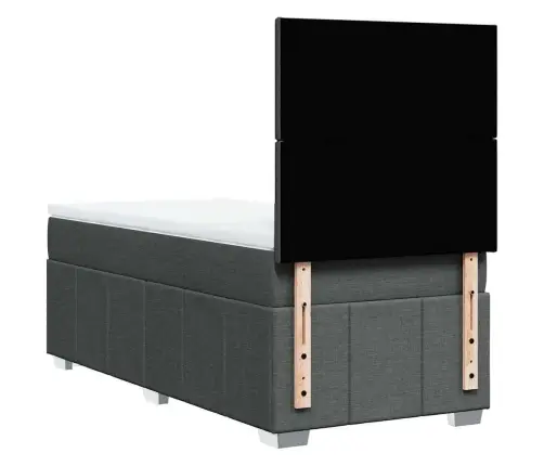 Atsperu Gultas Rāmis Ar Matraci, Tumši Pelēka, 80X200Cm, Audums Vidaxl