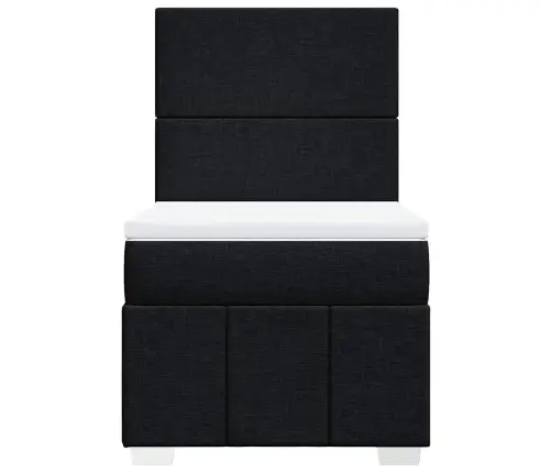 Atsperu Gultas Rāmis Ar Matraci, Melna, 80X200 Cm, Audums Vidaxl