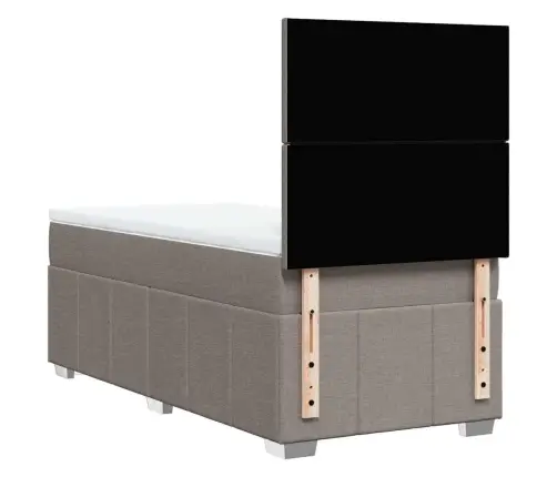 Lova Su Spyruoklėmis Ir Čiužiniu, Taupe, 80X200 cm Audinys