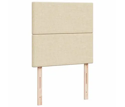 Atsperu Gultas Rāmis Ar Matraci, Krēmkrāsas, 80X200 Cm, Audums Vidaxl