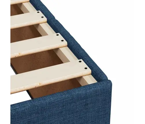 Atsperu Gultas Rāmis Ar Matraci, Zils, 80X200 Cm, Audums Vidaxl