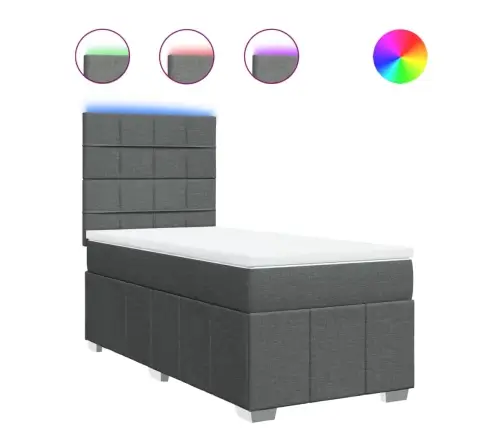 Kontinentaalvoodi Madratsiga, Tumehall, 80X200 cm Kangas