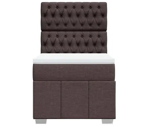 Lova Su Spyruoklėmis Ir Čiužiniu, Ruda, 80X200 cm Audinys