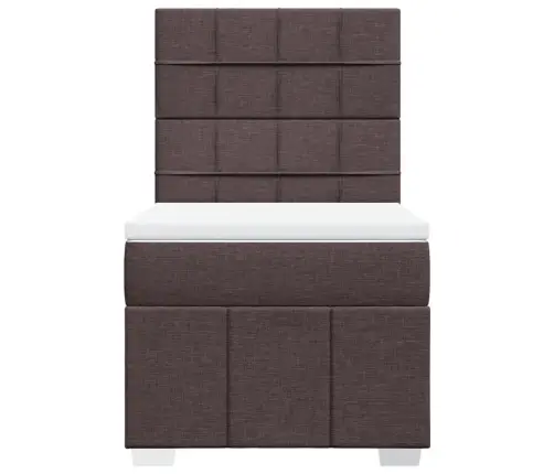 Lova Su Spyruoklėmis Ir Čiužiniu, Ruda, 90X190 cm Audinys