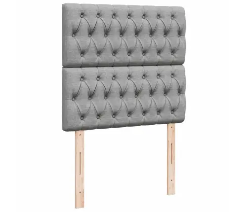 Lova Su Spyruoklėmis Ir Čiužiniu, Pilka, 90X190 cm Audinys