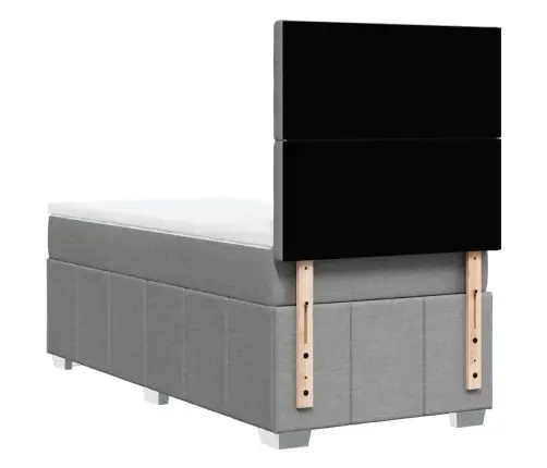 Atsperu Gulta Ar Matraci, Gaiši Pelēka, 90X190 Cm, Audums Vidaxl