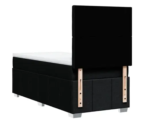 Atsperu Gulta Ar Matraci, Melna, 90X190 Cm, Audums Vidaxl