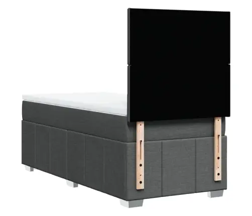 Atsperu Gulta Ar Matraci, Tumši Pelēka, 90X200 Cm, Audums Vidaxl