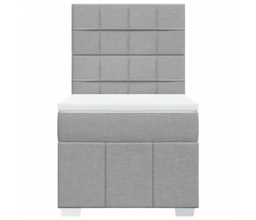 Atsperu Gulta Ar Matraci, Gaiši Pelēka, 90X200 Cm, Audums Vidaxl