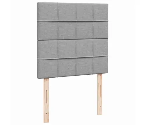 Atsperu Gulta Ar Matraci, Gaiši Pelēka, 90X200 Cm, Audums Vidaxl