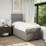 Lova Su Spyruoklėmis Ir Čiužiniu, Taupe, 90X200 cm Audinys