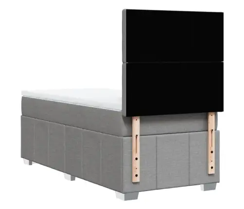 Atsperu Gulta Ar Matraci, Gaiši Pelēka, 90X200 Cm, Audums Vidaxl