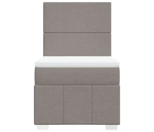 Atsperu Gultas Rāmis Ar Matraci, Pelēkbrūns, 100X200 Cm, Audums Vidaxl