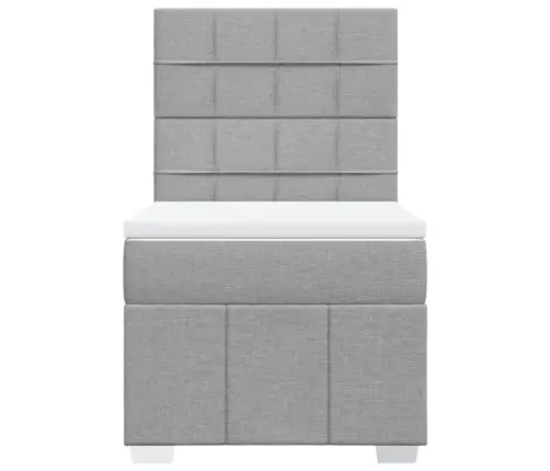 Atsperu Gultas Rāmis Ar Matraci, Gaiši Pelēka Audums, 100X200Cm Vidaxl