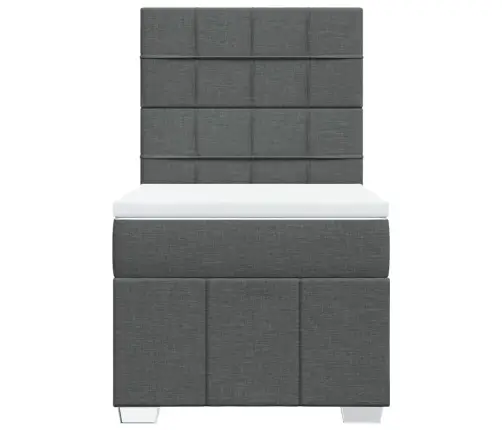 Atsperu Gultas Rāmis Ar Matraci, Tumši Pelēka Audums, 100X200Cm Vidaxl