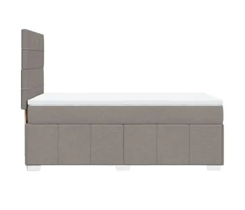 Atsperu Gultas Rāmis Ar Matraci, Pelēkbrūns, 100X200 Cm, Audums Vidaxl