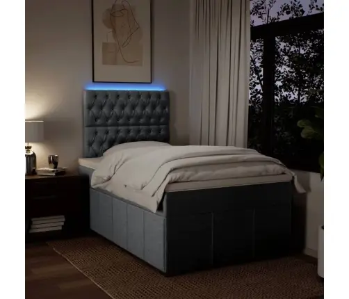 Atsperu Gulta Ar Matraci, Gaiši Pelēka Audums, 120X190 Cm Vidaxl