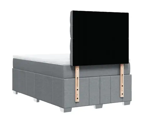 Atsperu Gulta Ar Matraci, Gaiši Pelēka Audums, 120X190 Cm Vidaxl