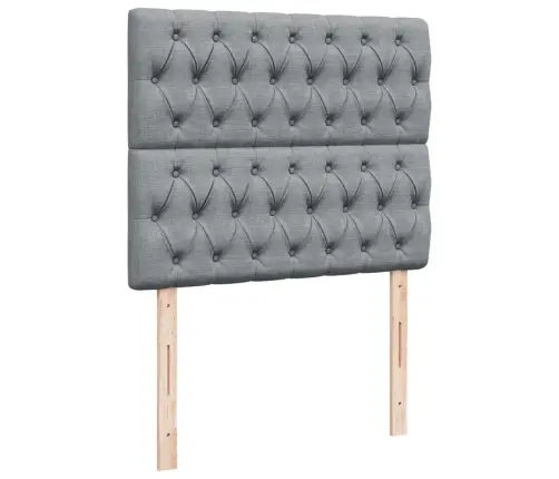 Atsperu Gulta Ar Matraci, Gaiši Pelēka Audums, 120X190 Cm Vidaxl