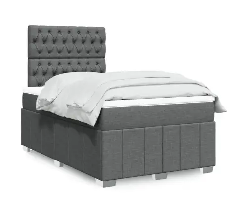 Lova Su Spyruoklėmis Ir Čiužiniu, Pilka, 120X190cm Audinys