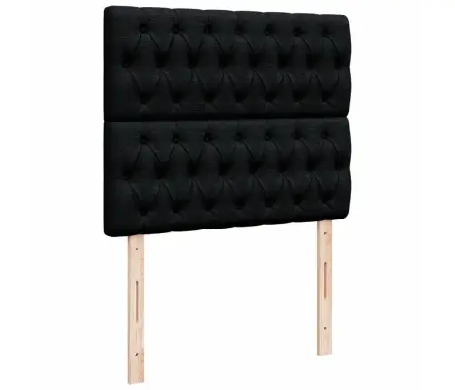 Atsperu Gulta Ar Matraci, Melns Audums, 120X190 Cm Vidaxl