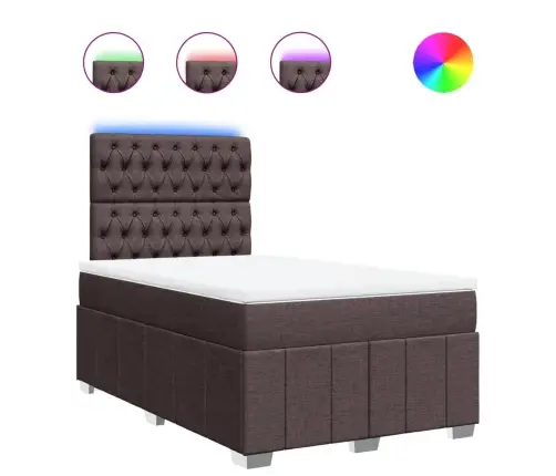 Lova Su Spyruoklėmis Ir Čiužiniu, Ruda, 120X190cm Audinys