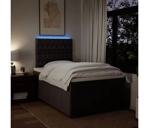 Lova Su Spyruoklėmis Ir Čiužiniu, Ruda, 120X190cm Audinys