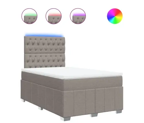 Atsperu Gulta Ar Matraci, Pelēkbrūns Audums, 120X190 Cm Vidaxl